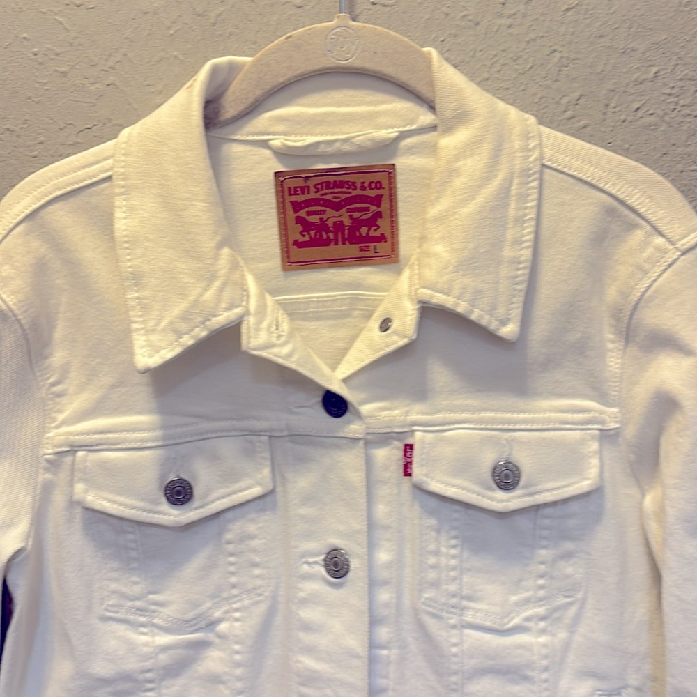 Levi's Cream White Denim Jean Jacket - Picture 5 of 10